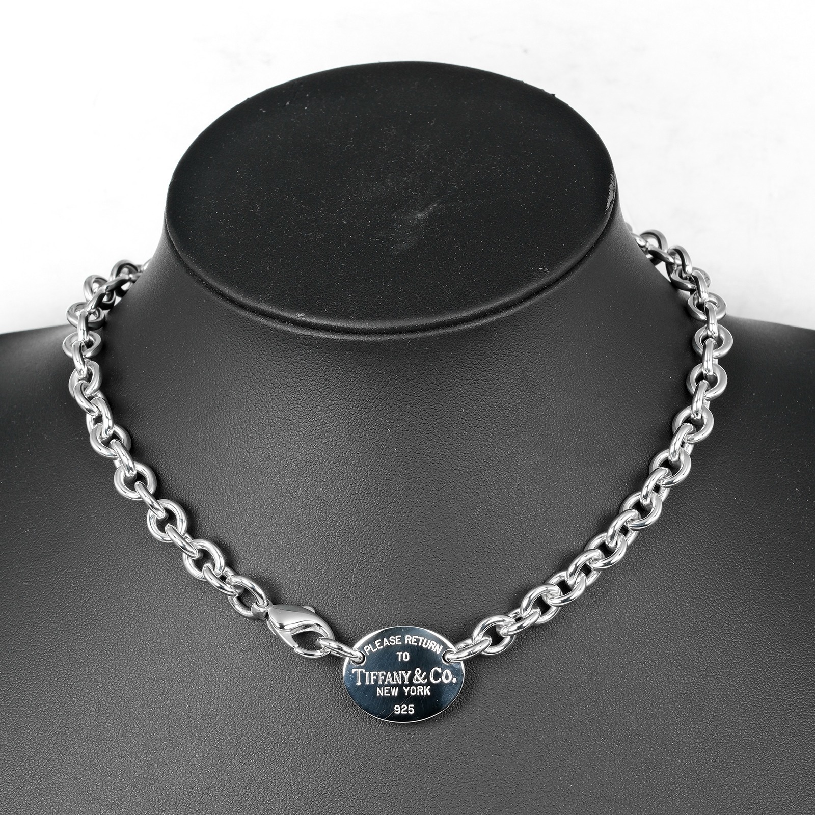 Tiffany Oval Tag Necklace Silver 3167$